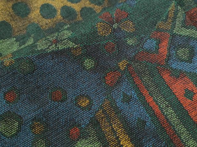 平和屋着物●上質な小紋　紬地　切嵌吉祥花文　正絹　逸品　CAAZ3236yc