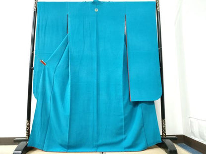 平和屋着物●豪華振袖 色無地 納戸色 正絹 逸品 CAAZ3244yc