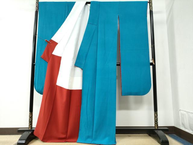 平和屋着物●豪華振袖 色無地 納戸色 正絹 逸品 CAAZ3244yc
