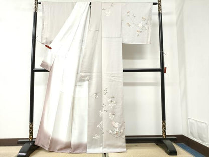 平和屋着物●訪問着 駒刺繍 枝花文 金彩 正絹 逸品 未使用 CAAZ3247yc