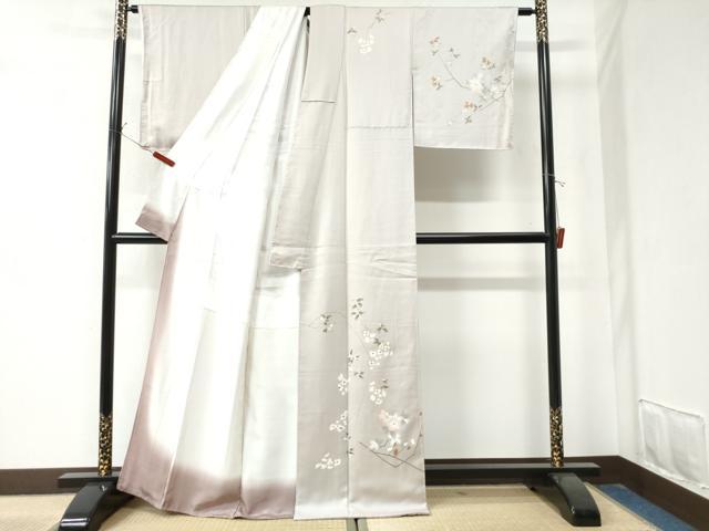 平和屋着物●訪問着 駒刺繍 枝花文 金彩 正絹 逸品 未使用 CAAZ3247yc