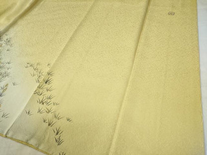 平和屋着物●訪問着　作家物　手描き　草花文　暈し染め　金銀彩　正絹　逸品　CAAZ3253yc