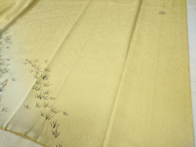 平和屋着物●訪問着　作家物　手描き　草花文　暈し染め　金銀彩　正絹　逸品　CAAZ3253yc