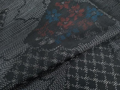 平和屋着物●本場大島紬　雲重ね檜扇吉祥花文　正絹　逸品　CAAZ3254yc