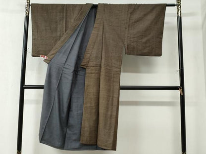 平和屋着物●男性　紬　アンサンブル　亀甲文　正絹　逸品　CAAZ3259yc
