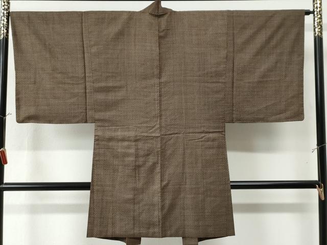 平和屋着物●男性　紬　アンサンブル　亀甲文　正絹　逸品　CAAZ3259yc