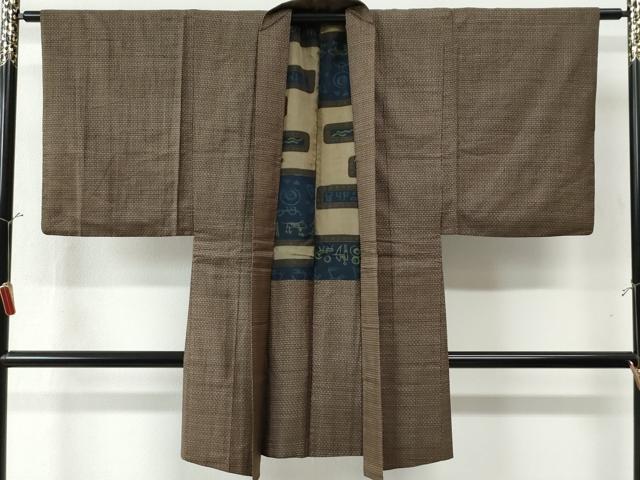 平和屋着物●男性　紬　アンサンブル　亀甲文　正絹　逸品　CAAZ3259yc