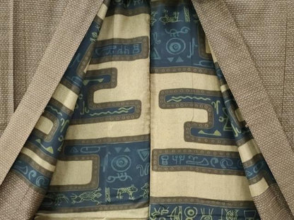 平和屋着物●男性　紬　アンサンブル　亀甲文　正絹　逸品　CAAZ3259yc