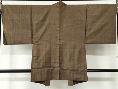 平和屋着物●男性　紬　アンサンブル　亀甲柄　正絹　逸品　CAAZ3273yc
