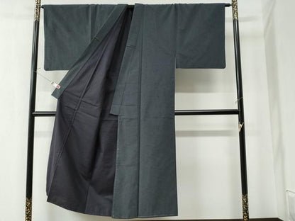 平和屋着物●男性 髭紬 アンサンブル 色無地 羊羹色 正絹 逸品 CAAZ3286yc