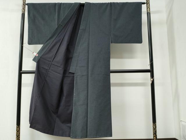 平和屋着物●男性 髭紬 アンサンブル 色無地 羊羹色 正絹 逸品 CAAZ3286yc
