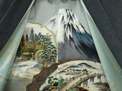 平和屋着物●男性 髭紬 アンサンブル 色無地 羊羹色 正絹 逸品 CAAZ3286yc