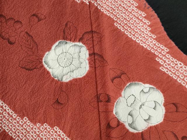 平和屋着物●訪問着　辻が花　手描き　絞り　黒地　金通し地　正絹　逸品　CAAZ3304yc