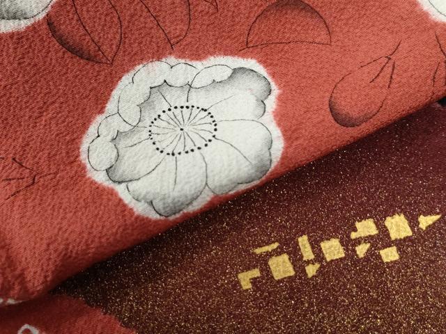 平和屋着物●訪問着　辻が花　手描き　絞り　黒地　金通し地　正絹　逸品　CAAZ3304yc