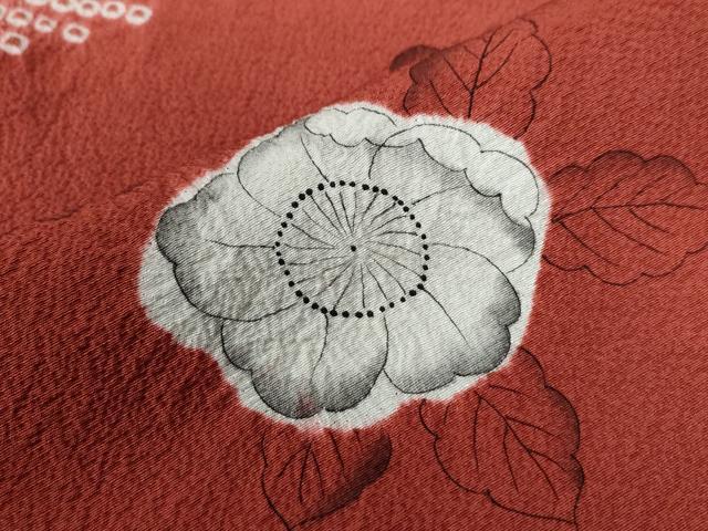 平和屋着物●訪問着　辻が花　手描き　絞り　黒地　金通し地　正絹　逸品　CAAZ3304yc