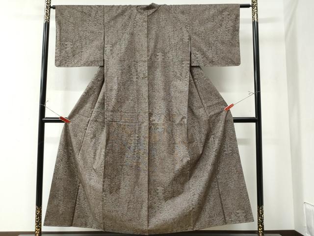 平和屋着物●本場大島紬　9マルキ　樹林京風景文　正絹　逸品　未使用　CAAZ3308yc
