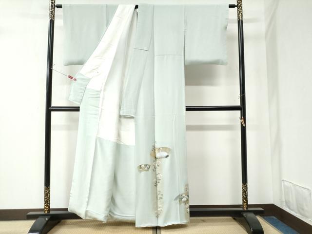 平和屋着物●豪華色留袖　地紙鶴秋草文　金彩　正絹　逸品　CAAZ3329yc