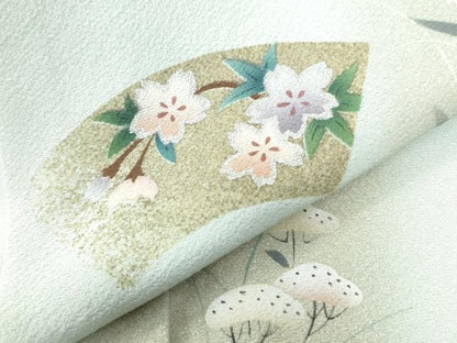 平和屋着物●豪華色留袖　地紙鶴秋草文　金彩　正絹　逸品　CAAZ3329yc
