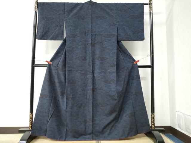 平和屋着物●結城紬　雲取り花文　正絹　逸品　AABE5579fy 平和屋着物○本場結城紬 重要無形文化財 正倉院花文 100亀甲 飛び亀甲