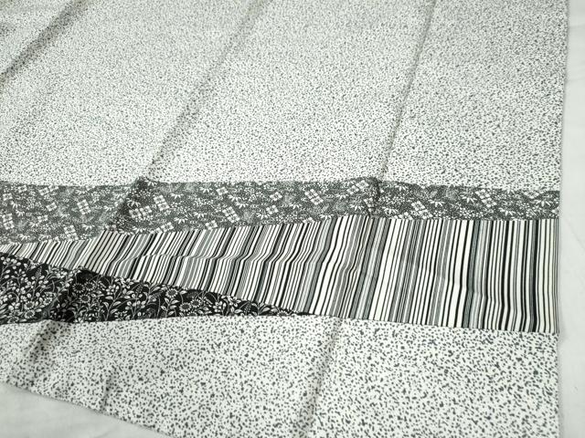 平和屋着物●訪問着 縞 葡萄花唐草文 たたき染め 正絹 逸品 CAAZ3341yc