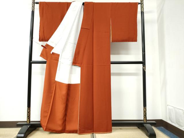 平和屋着物●上質な色無地 弁柄色 やまと誂製 正絹 逸品 未使用 CAAZ3381yc