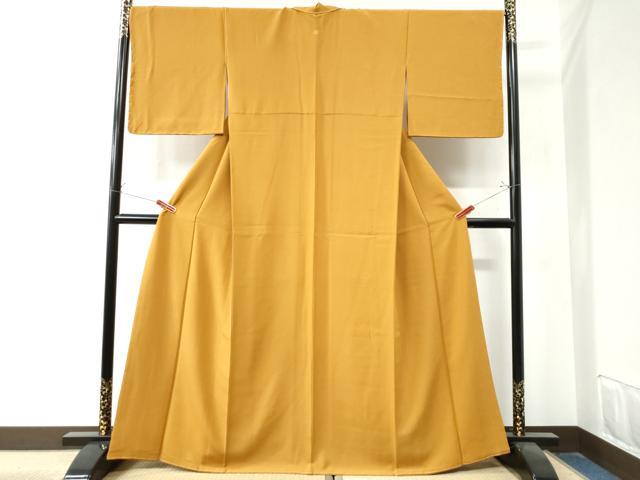 平和屋着物●上質な色無地　金茶色　正絹　逸品　未使用　CAAZ3383yc