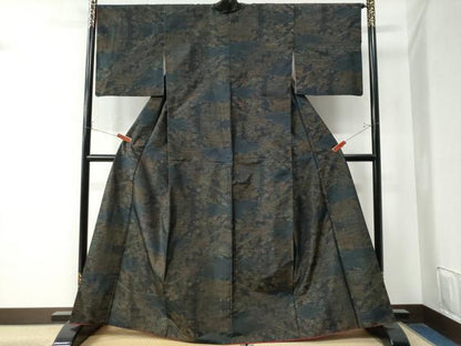 平和屋着物●本場大島紬　草花文　正絹　逸品　CAAZ3409yc