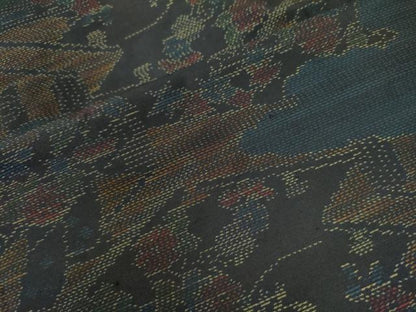 平和屋着物●本場大島紬　草花文　正絹　逸品　CAAZ3409yc