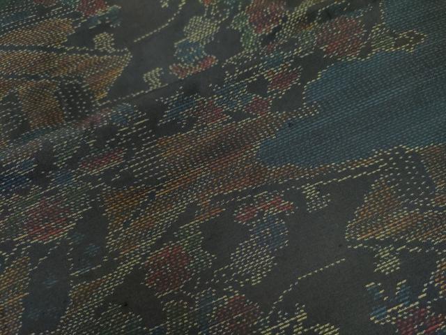 平和屋着物●本場大島紬　草花文　正絹　逸品　CAAZ3409yc