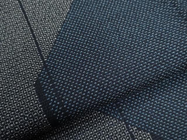 平和屋着物●本塩沢　110亀甲　変わり縞　正絹　逸品　CAAZ3418yc