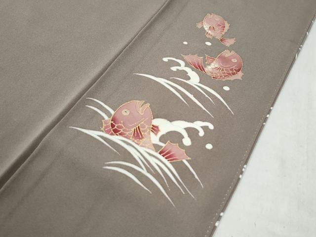 平和屋着物●豪華色留袖 駒刺繍 漁 海老 鯛 網 立波 金彩 正絹 逸品 CAAZ3421yc