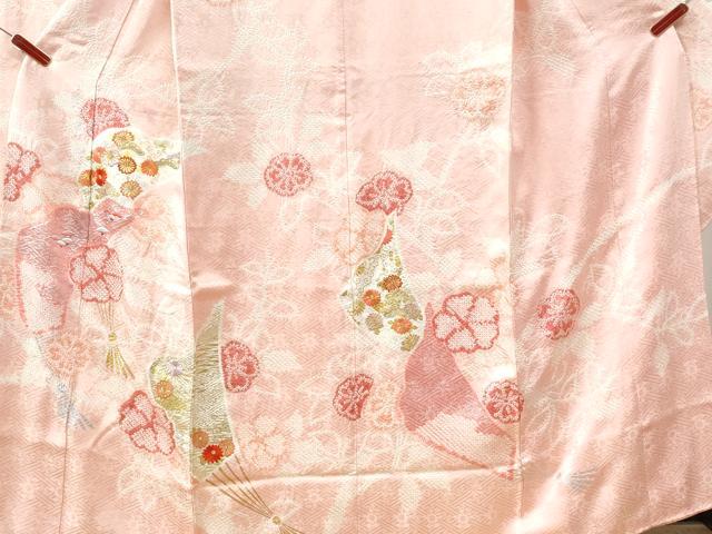 平和屋着物●豪華振袖・長襦袢セット 駒刺繍 絞り 扇面青海波花唐草文 金銀彩 正絹 逸品 CAAZ3426yc