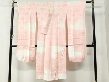 平和屋着物●豪華振袖・長襦袢セット 駒刺繍 絞り 扇面青海波花唐草文 金銀彩 正絹 逸品 CAAZ3426yc