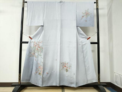 平和屋着物●訪問着　総刺繍　草花文　暈し染め　正絹　逸品　CAAZ3429yc