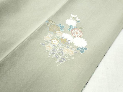 平和屋着物●京友禅作家 外池雅峰 訪問着 駒刺繍 渡り橋松竹梅風景文 暈し染め 金銀彩 正絹 逸品 CAAZ3433yc