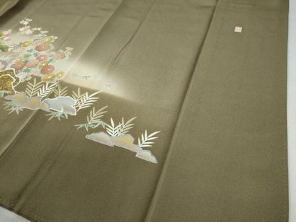 平和屋着物●豪華色留袖 作家物 駒刺繍 御所車浜松花文 暈し染め 金彩 正絹 逸品 CAAZ3434yc