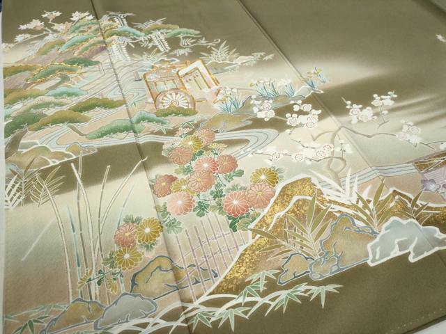 平和屋着物●豪華色留袖 作家物 駒刺繍 御所車浜松花文 暈し染め 金彩 正絹 逸品 CAAZ3434yc