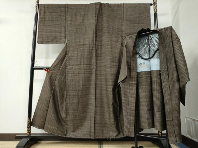 平和屋着物●男性 本場大島紬 アンサンブル 吉祥文 正絹 逸品 未使用 CAAZ3439yc