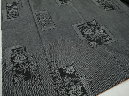 平和屋着物●本場大島紬　7マルキ　短冊重ね草花文　正絹　逸品　CAAZ3445yc