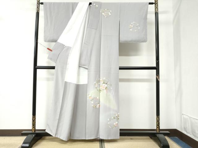 平和屋着物●訪問着 友禅 作家物 草花丸文 暈し染め 正絹 逸品 未使用 CAAZ3451yc