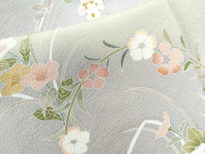 平和屋着物●訪問着 友禅 作家物 草花丸文 暈し染め 正絹 逸品 未使用 CAAZ3451yc