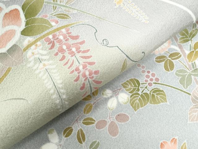 平和屋着物●訪問着 友禅 作家物 草花丸文 暈し染め 正絹 逸品 未使用 CAAZ3451yc
