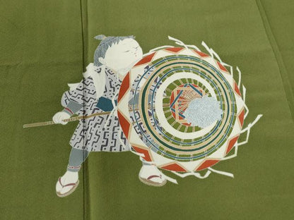 平和屋着物●訪問着　友禅　作家物　童子　火消し　正絹　逸品　CAAZ3454yc