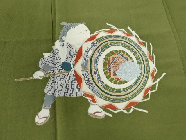 平和屋着物●訪問着　友禅　作家物　童子　火消し　正絹　逸品　CAAZ3454yc