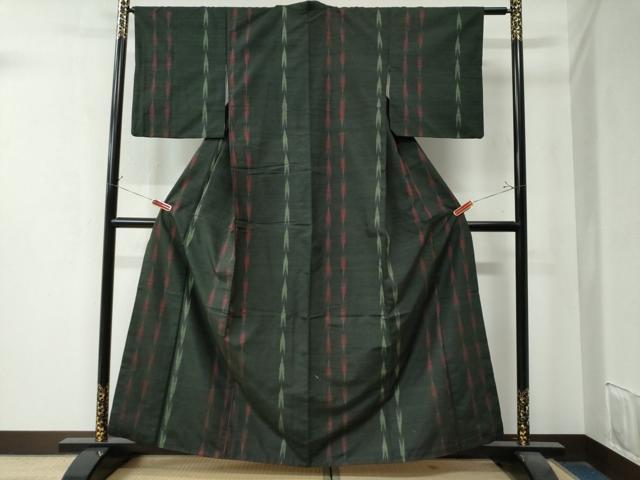 平和屋着物●上質な紬　矢羽文　正絹　逸品　CAAZ3458yc