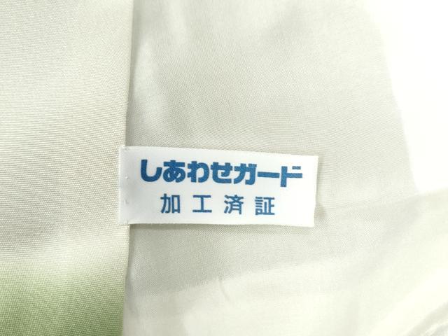 平和屋着物●上質な色無地 紗綾形地紋 柳茶色 正絹 逸品 CAAZ3479yc