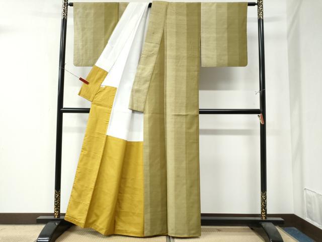 平和屋着物●上質な紬　縞　正絹　逸品　CAAZ3499yc