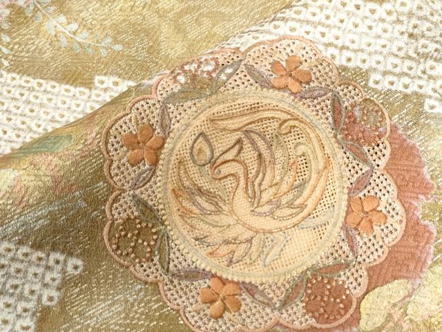 平和屋着物●中国三大刺繍 スワトウ刺繍 総刺繍 訪問着 絞り 鳳凰草花文 金彩 正絹 逸品 CAAZ3533yc