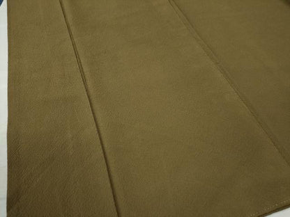 平和屋着物●上質な色無地　鶯茶色　正絹　逸品　CAAZ3537yc