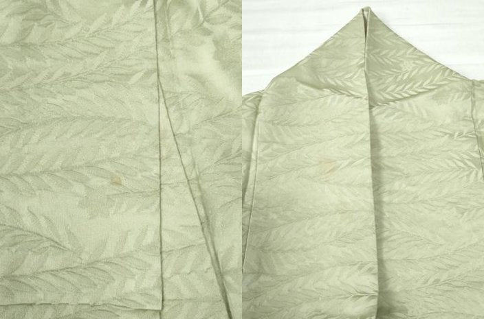 平和屋着物●上質な色無地　草花地紋　枯草色　正絹　逸品　CAAZ3538yc